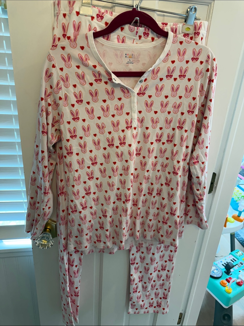 Roller Rabbit Pink Bunny Cotton Pajama Set